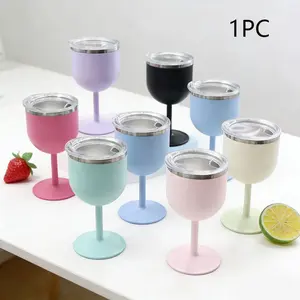 1PC，4oz Stainless Steel Goblet | 304 Inner Liner & PP Shell Shatterproof Wine Glass | Portable Stemmed Wine Cup for Outdoor & Party Drinkware