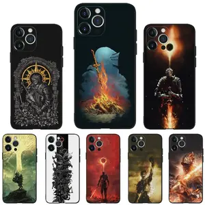 Game Phone Case For iPhone 15,14,13,12,11,Plus,Pro Max,XS,X,XR,Soft D-Dark Souls 3 Silicone Black Cover