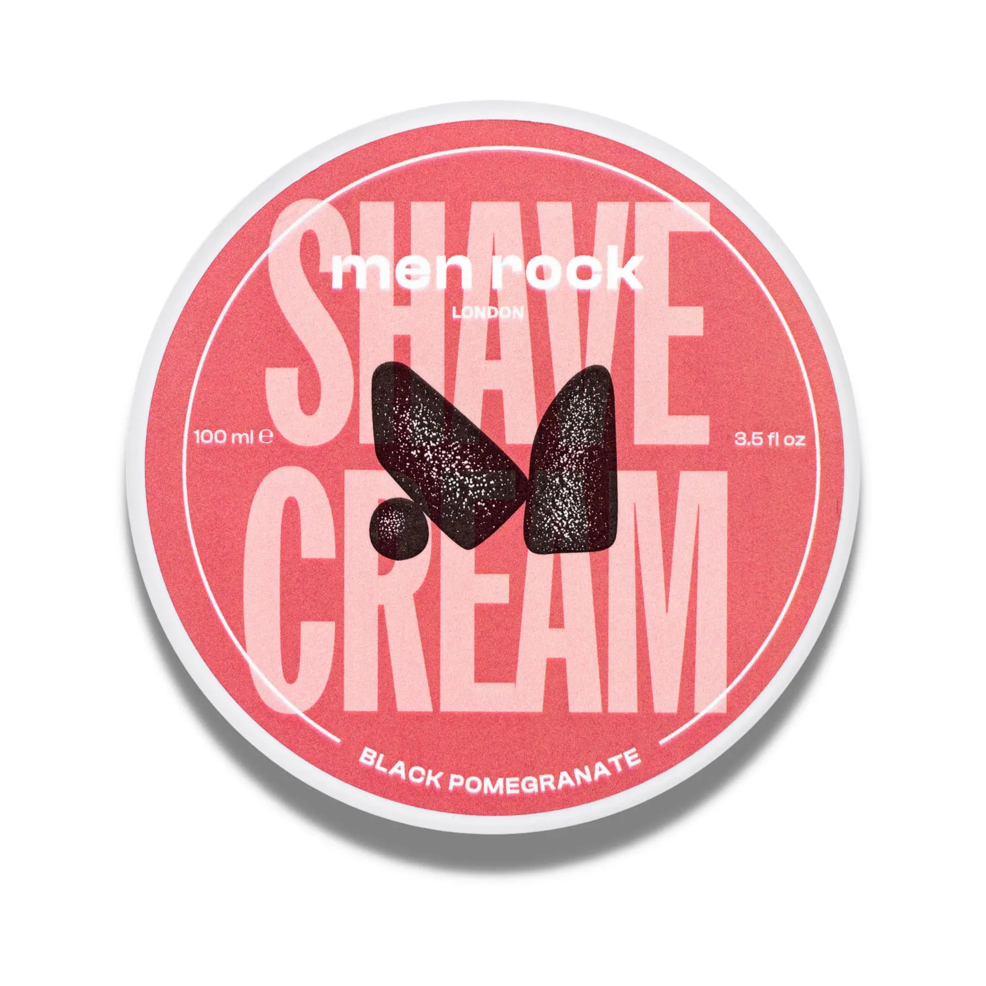 Men Rock Shave Cream, Shaving Cream for Men, Black Pomegranate, 3.5 oz