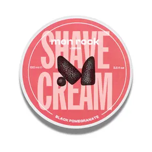 Men Rock Shave Cream, Shaving Cream for Men, Black Pomegranate, 3.5 oz