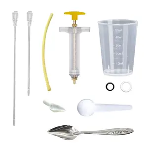 8 Pcs Bird Feeding Syringe Set Feeding Tubes for Baby Birds Parrot Hand Feeding Syringe Pet Syringe Feeding Tube Stainless Steel Metal Feeding Spoon Small Animals