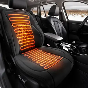 Car Heated Seat Cushion, 12-24V Car Seat Heating Pad with 3 Heat Levels and 4-Hour Auto Shutoff, Adjustable Winter Warmer Pad, Universal Car Accessories for Cold Weather Comfort