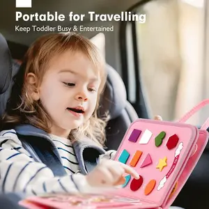 Montessori Felt Board Car Travel Toy for Toddlers National children's day - Educational Sensory Toy, Motor Skills Learning Activity, Portable Birthday Gift for Boys & Girls, Keeps Kids Busy on Long Road Trips