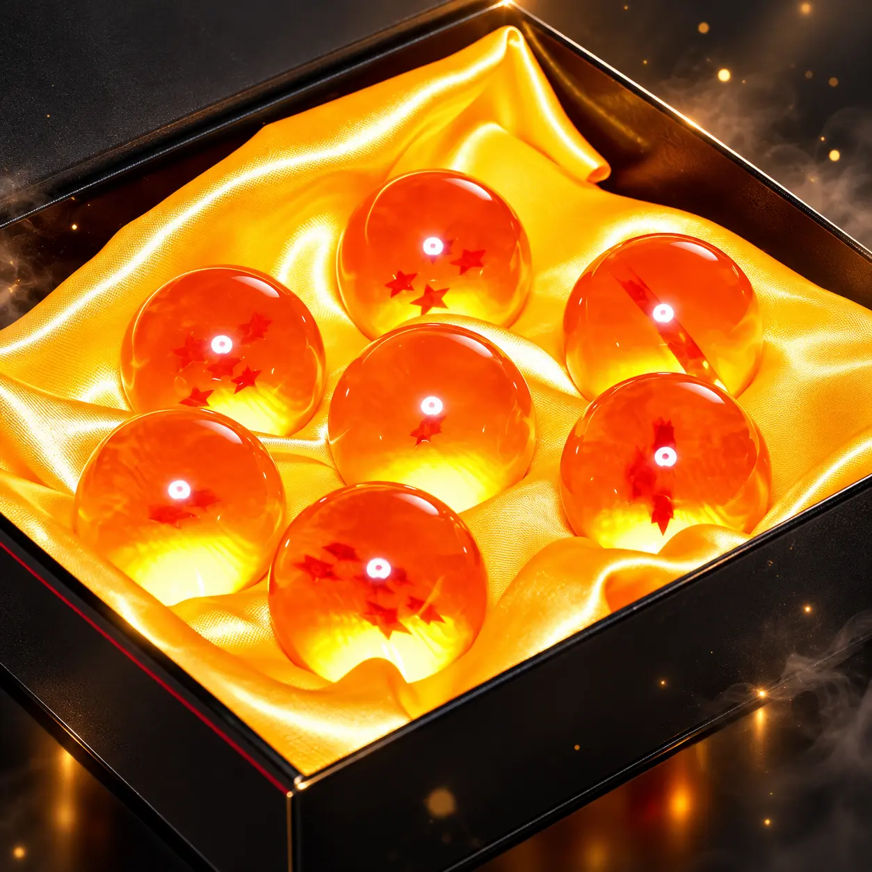 DBZ 7-Piece Crystal Sphere Decor Set, 4.3cm Celestial Star Crystal Ornaments with Gift Box for Gaming Setup, Desk, Bedroom, Shelf, Home Office Decoration