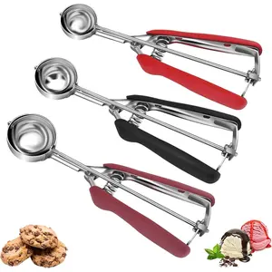 Scoop Set, Cookie Scoops for Baking Set of 3, Stainless Steel Ice Cream Scoop, 1 Tbsp/2 Tbsp/3 Tbsp Cookie Dough Scoop, Cookie Scooper for Cookie Cupcake Muffin Truffles Ice Cream