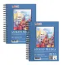 5.5 x 8.5" Mixed Media Sketchbook, 2 Pack (60 Sheets), 98 lb (160 gsm) - Spiral-Bound Pad with Perforated Acid-Free Paper - Artist Sketch Book For Drawing, Painting, Watercolor
