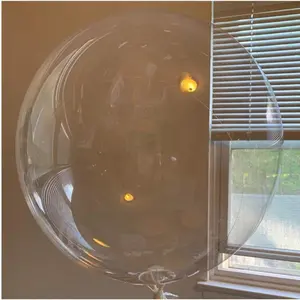 Clear Balloons, Pre Stretched 20" Clear Balloons Transparent 15Pcs Big Bobo Bubble Balloons For Indoor Outdoor Christmas New Year Party Decoration