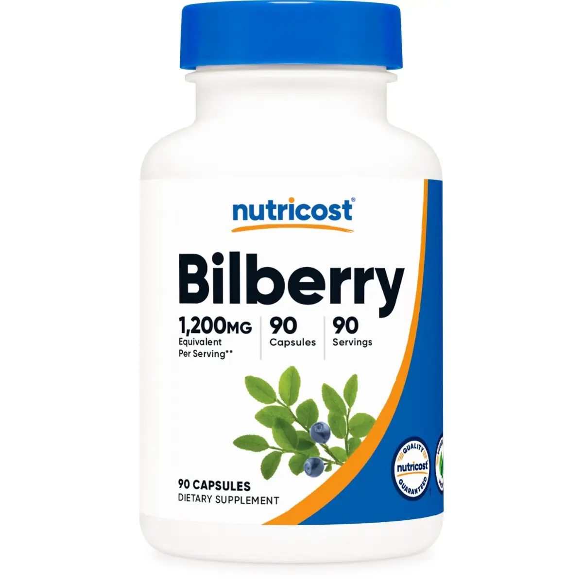 Nutricost Organic Bilberry Dietary Supplement - 1200mg Equivalent, 90 Gluten-Free Vegetarian Capsules with Minerals for Healthy Youth & Adults Daily Support