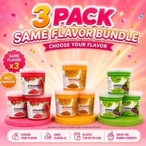 T&Tea Popping Boba 3-Pack Same Flavor Bundle - 5.61-8.28 lbs Bursting Pearls for Bubble Tea, Yogurt Dessert