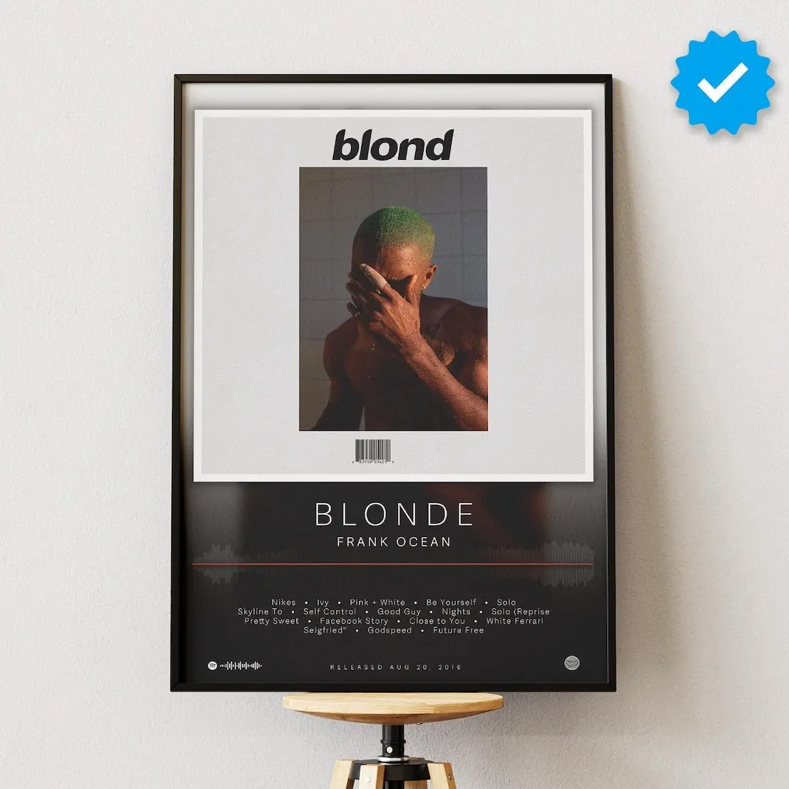 Frank Ocean Blonde Poster Print Unframed | R&B Album Cover Wall Art | Gift for RnB Fan | Music Room Decor