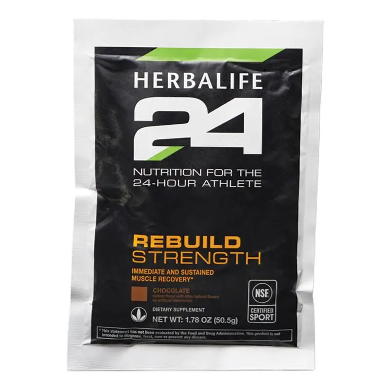 Herbalife24 Rebuild Strength Chocolate 10-Count Packets Protein Drink Mix for Muscle Maintenance & Post-Training Recovery