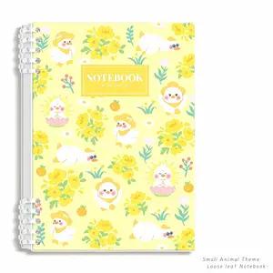 Yellow Cute Animal Notebook – B5 7.2" × 10.1" Lined Journal, 120 Pages Spiral Journal for Note Taking & Journaling, Travel Diary Notebook