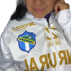 Communicaciones Embroidered Logo Jacket - White with Gold Accents and Team Crest