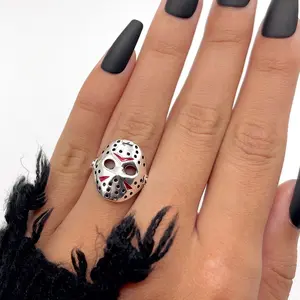 Friday the 13th | Jason mask | Horror jewelry | Halloween ring | Hockey mask ring | Creepy jewelry | Horror movie gifts | Scary mask