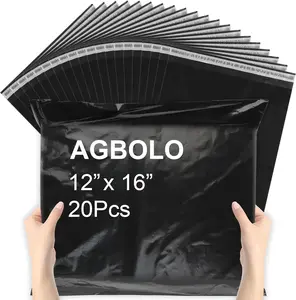 Poly Mailers, 12x16 Shipping Bags for Clothes, 20 Pcs Packaging Bags, Waterproof Shipping Envelopes, Tear-Proof Mailing Bags for Secure Packaging & Small Business, Black