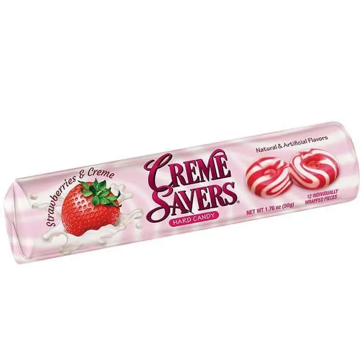 Creme Savers Strawberry Fruity Candy Snack