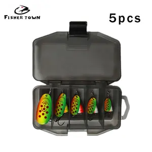 5-Piece Fishing Bait Set, Metal Fishing Lure Spinning Baits, Hard Baits for Saltwater and Freshwater, Christmas Suitable for Salmon, Bass, Trout