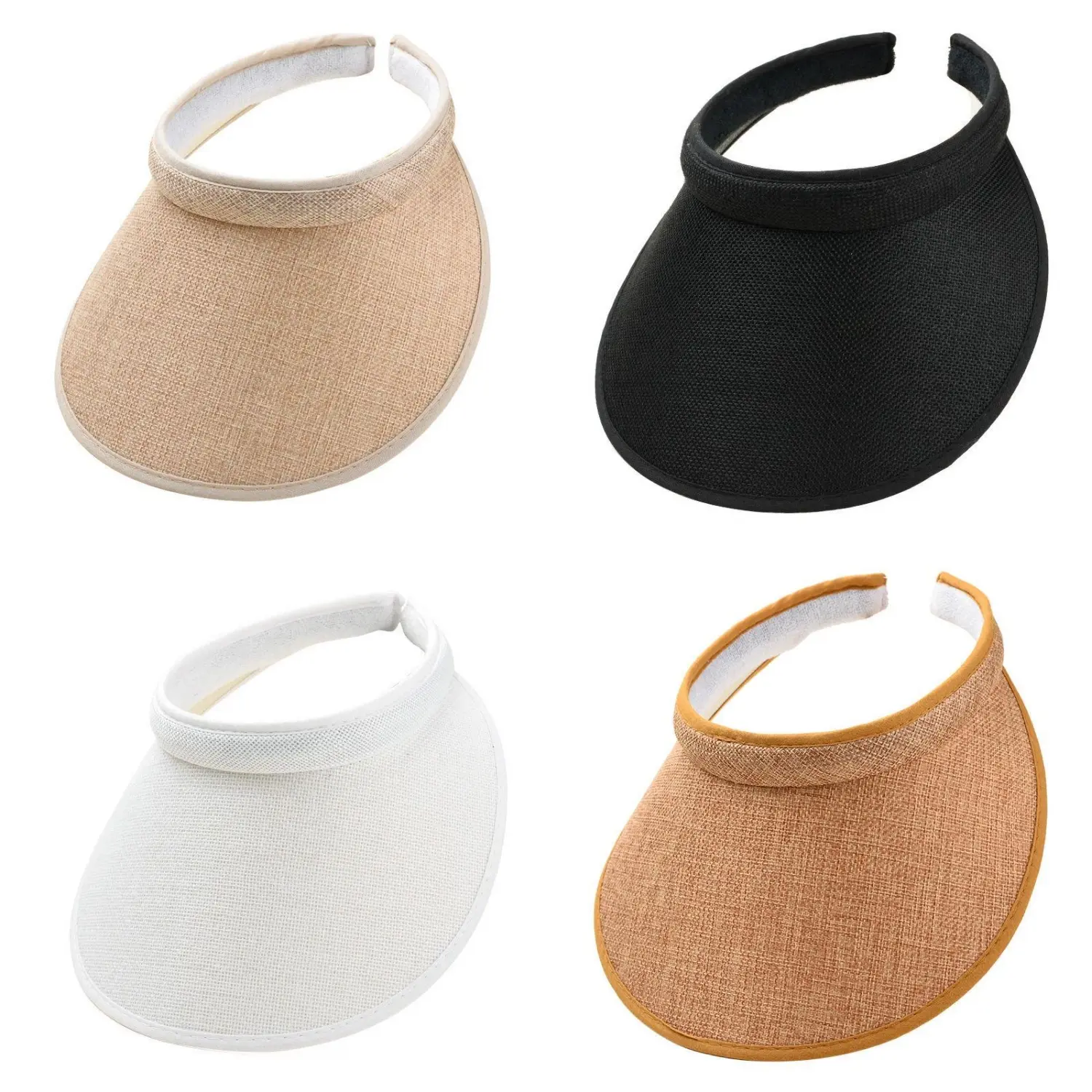 4Pcs Slip On Sun Visor Hats for Women UV Protection, Clip On Wide Brim Golf Visors for Summer Sports Travel Outdoor Activity - Home Improvement., Lightweight Golf Hat, Sport Style Hat