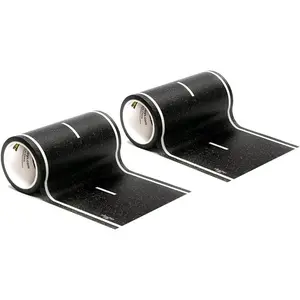 Road Tape for Toy Cars - Sticks to Flat Surfaces; No Residue; 2-Pack of 30 ft. x 4 in. Asphalt Road