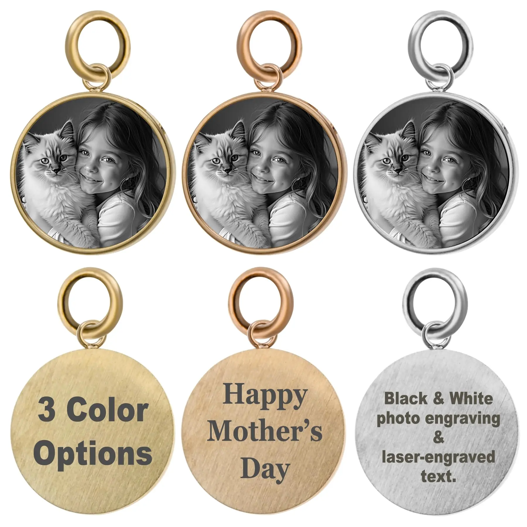 Qina C. Custom Charm Photo UV Color Dangle Bead For European Charm Bracelets, Personalized, Laser Engraved
