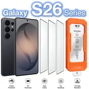 3-Pack Tempered Glass Screen Protector for Samsung Galaxy S26 Ultra/s25 Ultra/s24 Ultra/s26 Plus/s25+/s24plus S25 Edge, Ultrasonic Fingerprint Removal 9H