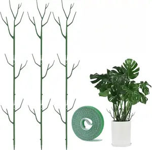 9 Pack Green Plant Support Stakes Plant Stakes for Indoor and Outdoor Plants. 39.37inch Plant Sticks with Extension Poles, Plant Clips,Plant Ties for Potted Monstera Plants, Climbing Plants
