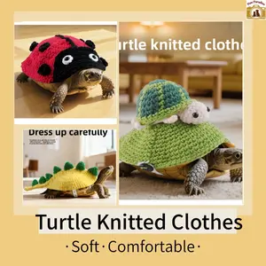 Handmade knitted turtle clothes, cute knitted turtles, ladybugs, dinosaur shapes, fashionable clothing for small pets