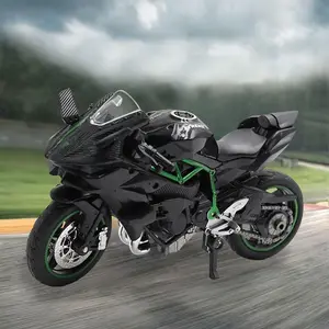 Die Casting Model Alloy Motorcycle Model Children's Toy Pendant Sliding Car Model Boys' Toy with Base