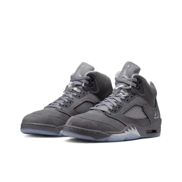 Brand New Sealed Unisex Dark Grey High Top Basketball Sneakers, Retro Street Sport Shoes, Ice Blue Translucent Outsole Casual Daily Footwear With Original Shoe Box