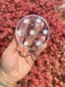 Glass Crystal Sphere Stand// Crystal Grid// Pentagram