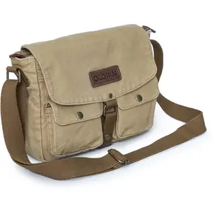 Gootium Canvas Messenger Bag - Vintage Crossbody Shoulder Bag Military Satchel casual solid color crossbody bag