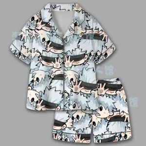 Anime Jujutsu Kaisen Gojo Satoru Geto Suguru  In Umaki Toge Summer Soft Pajama Set Ice Silk Fabric