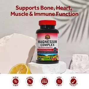 Quadruple Magnesium Complex for Muscles,Sleep,Nerves& Energy,High Absorption,120 Capsules,for Leg Cramps,Bone,lmmune Function,Fitness,Vitalitown