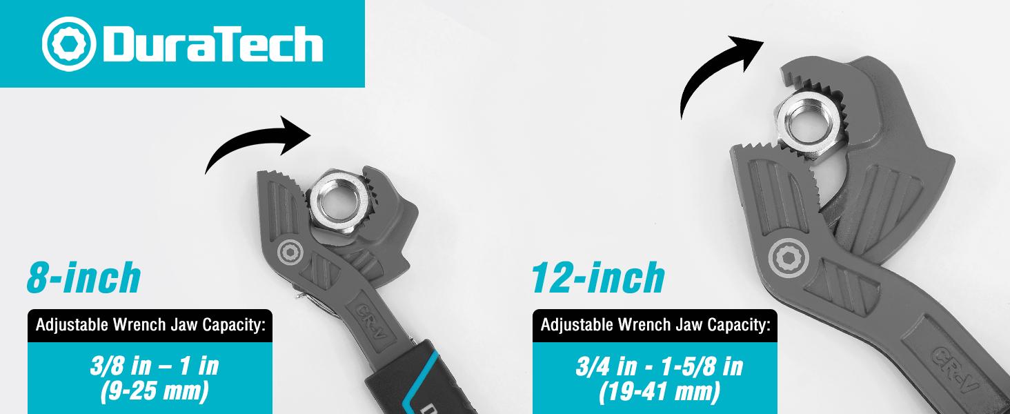 #BacktoSchool DURATECH 2 PCS Self-Adjusting Wrench Set, 8" & 12" Self-Locking Pipe Wrenches, Adjustable Size 3/8"-1-5/8"(9-41 mm), CR-V Steel, Non-Slip TPR Handle, for Home Repair, Mechanic and DIY Projects #BacktoSchool DURATECH 2 PCS Self-Adjusting Wrench Set, 8" & 12" Self-Locking Pipe Wrenches, Adjustable Size 3/8"-1-5/8"(9-41 mm), CR-V Steel, Non-Slip TPR Handle, for Home Repair, Mechanic and DIY Projects