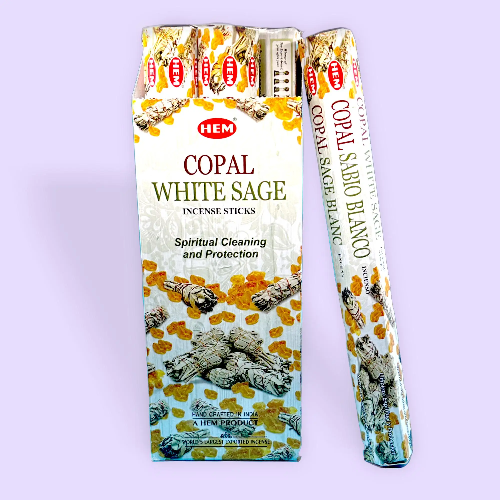 Copal and White Sage Incense Sticks, 1-Pack Home Care Incense for Spiritual Clean