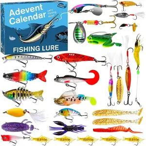 Fishing Advent Calendar 2025 Lure Set – 24 Days of Christmas Countdown with Unique Fish Tackle – Premium Xmas Surprise Fishing Bait Gift for Father, Grandpa, Brother, Boyfriend