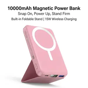 Podoru for Magsafe Battery Pack, Wireless Foldable 10,000mAh 22.5W PD Power Bank with USB-C Cable LED Display Fast-Charging Pocket-Sized Battery Pack for iPhone 17/16/15/14/13/12 Series etc.