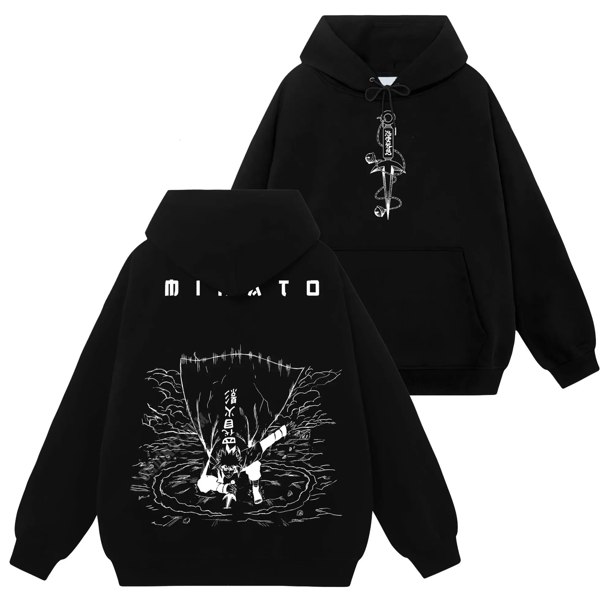 [Konoha Shop] Limited Minato Namikaze Yellow Flash of the Leaf - Naruto Shippuden #69 Hoodie T-Shirt Sweatshirt, Retro Vintage Unisex Graphic 90s Cotton, Gift For Wibu Ninja Shinobi , Anime Manga Y2K Streetwear Fabric Ribbed