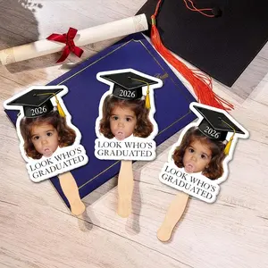 Custom Graduation Photo Fan, Class of 2026, Look Who's Graduated Prop