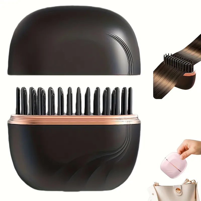 Capsule Straight Hair Styler, Multifunctional Styler, Hair Styling Tool, Two Colors Available (/), Dual Use for Straight & Curly Hair, USB Powered, Fast Heating, Travel Essential, Straightener Comb, Hair Straightening Brush