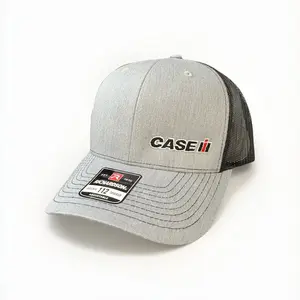Case IH Original 112 Trucker Hat Cap by Richardson 113 Heather Gray Black Mesh Eaton Busch 69 Yupoong Political Snapback White Letters Red
