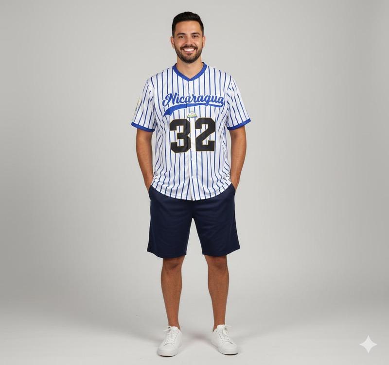 Nicaragua Soccer Jersey - Comfortable Synthetic Material, Breathable & Durable, Easy Care, Versatile for Any Season