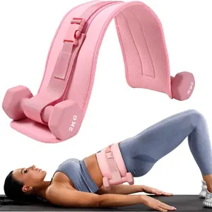 Exercise Hip Thrust Belt - Dumbbell Hip Thrust Belt, Thicken & Widen, Comfortable for Dumbbells, Kettlebells or Plates, Slip Padding, Gym or Home Workouts