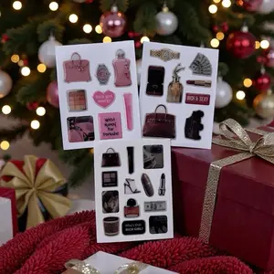 Luxury Epoxy Glossy Sticker Set 3 Sheets with High-End Design and Rich Color Palette