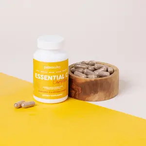 Paleovalley Essential C Complex - 450mg Vitamin C Supplement for Immune Support - Organic Acerola Cherry Camu Camu Amla Berry - No Synthetic Ascorbic Acid - USA Made