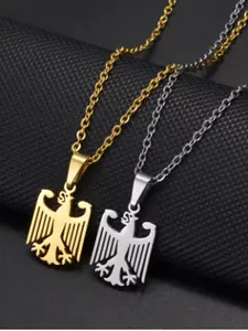 A stainless steel pendant necklace featuring the German eagle emblem - Unisex design suitable for everyday wear or special occasions - An ideal gift for holidays, anniversaries, or birthdays