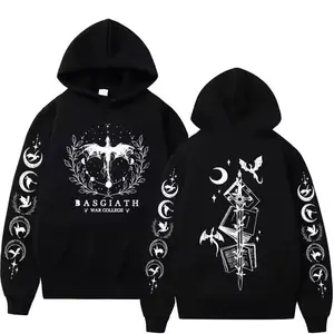 Fantasy Dragon Hoodie - Sweatshirt, Mystic War College Aesthetic Sweatshirt, Moon & Wings Graphic Hoodie, Dark Academia Style, Book Lover Magical Unisex Top