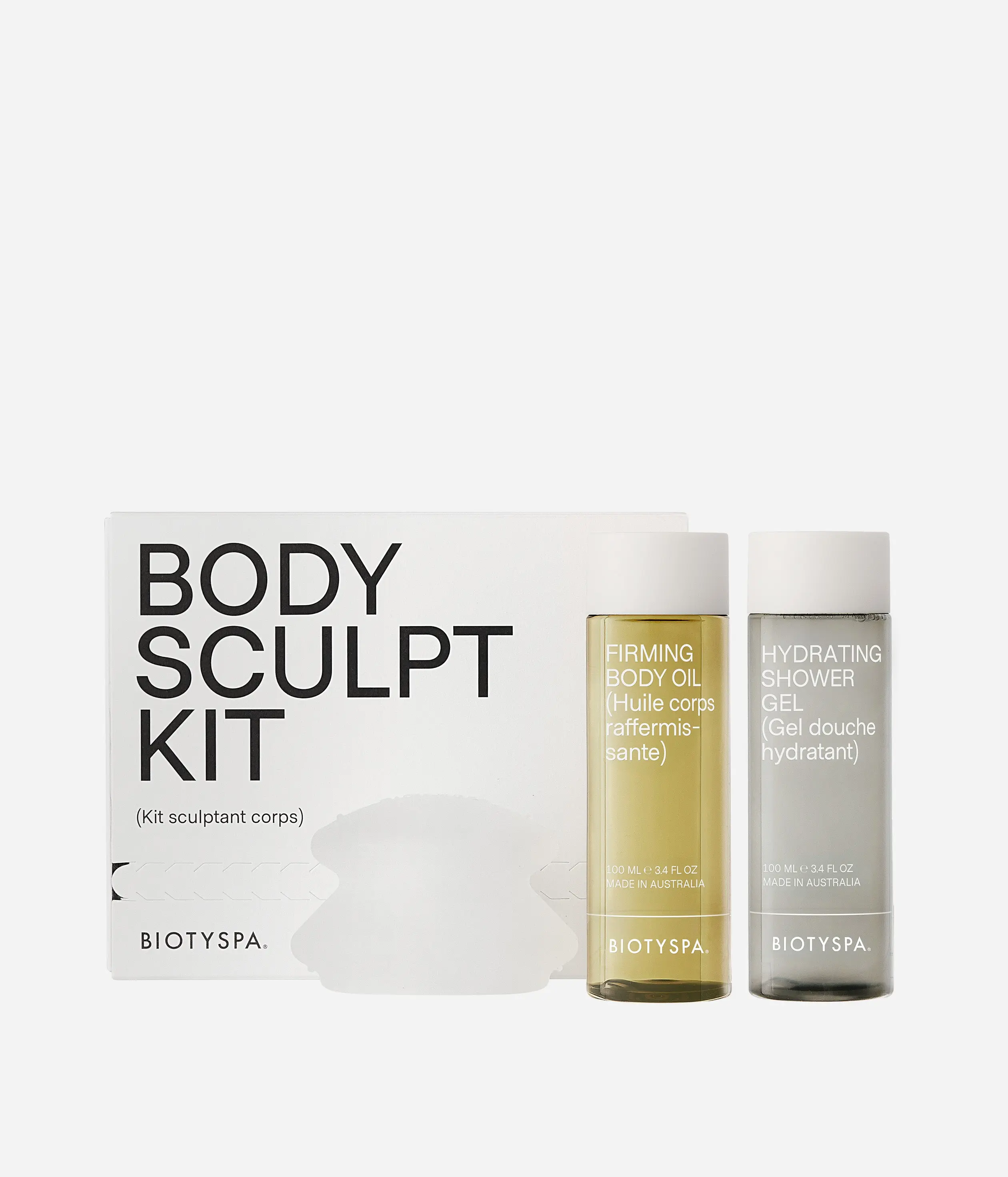 Body Sculpt Kit - Organic Firming Body Oil & Body Contouring Cup - Hyaluronic Acid Hydrating Soap Free Shower Gel