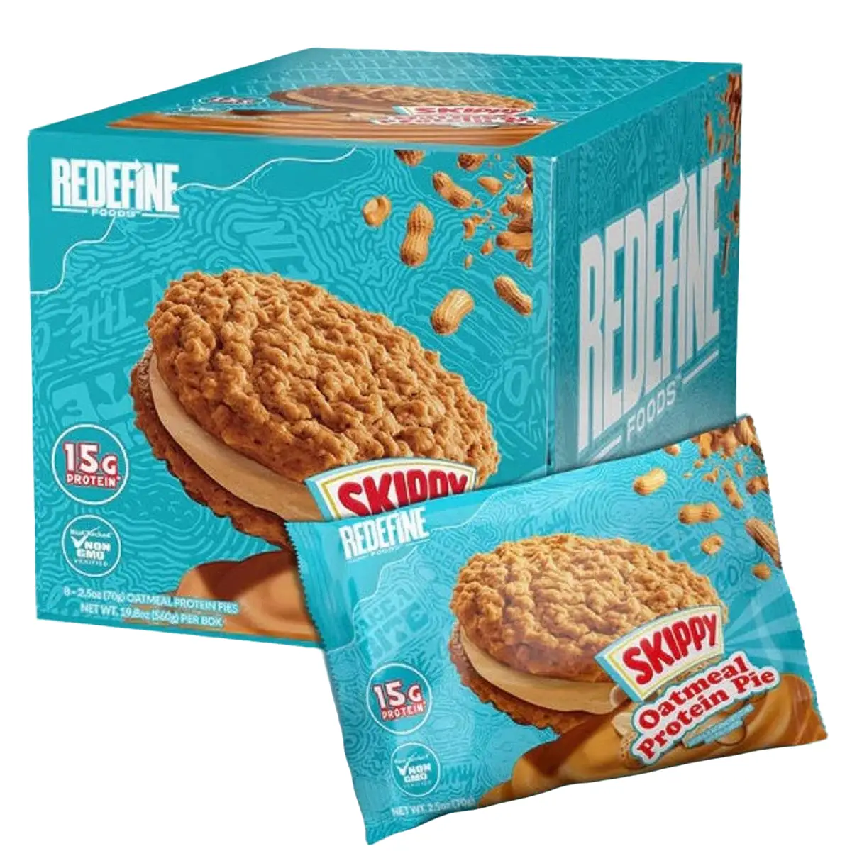 Redefine Foods - Skippy Oatmeal Protein Pie 15g Protein (8 Pies) snack affordable