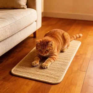 1pc Cat Scratching Pad, Cat Mat, Anti-Scratch Sofa Protector for Furniture, Durable Cat Scratcher Pad for Couch, Ergonomic Exercise Mat for Grinding Claws, Cat Gift (Mat Solely, Furniture Not Included), Design for Large Cats, Kittens - Easy to Clean